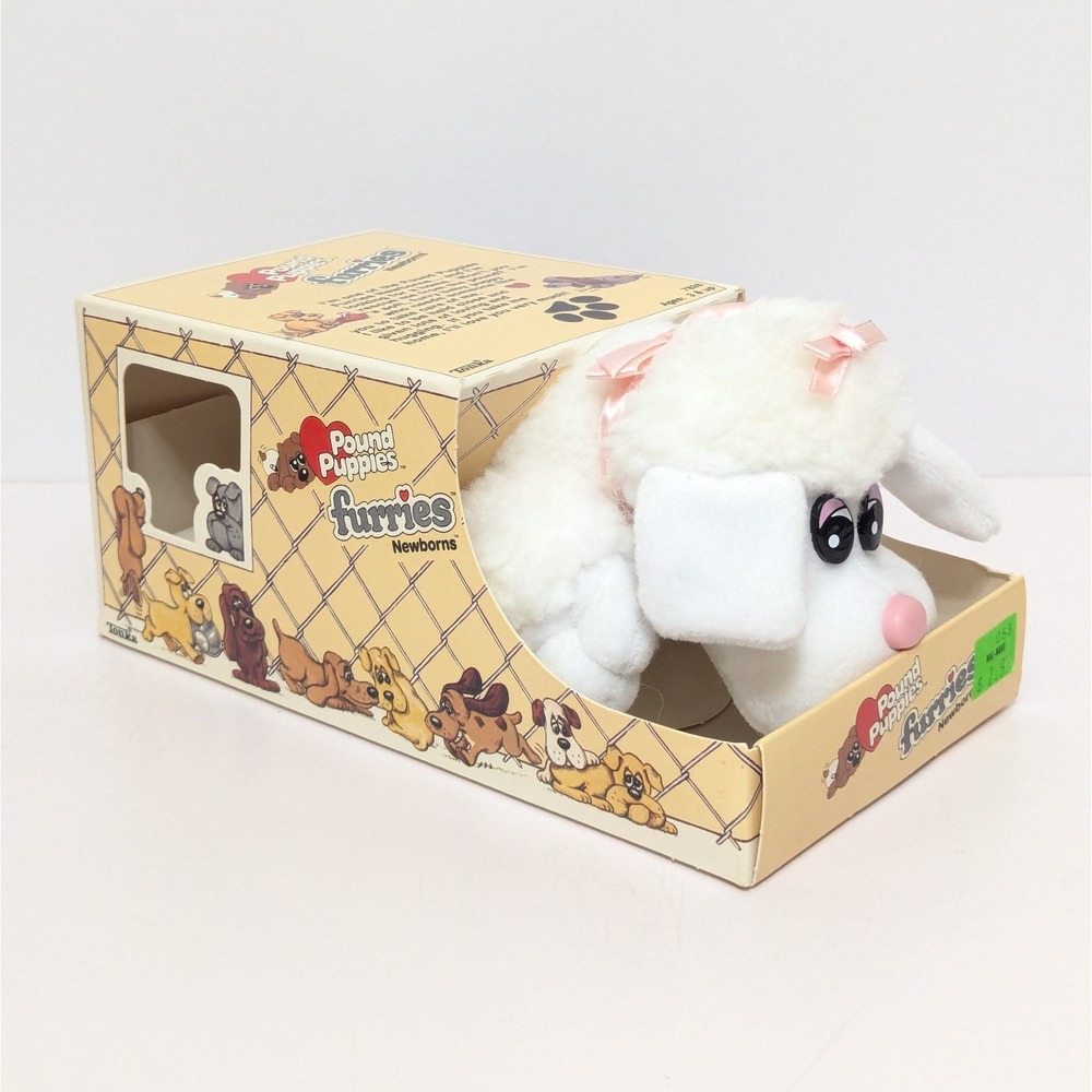 Vtg Original Tonka 1985 Pound Puppies Newborns Furries Poodle 7826 White NEW
